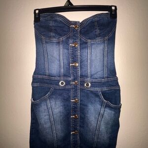 Baby Phat Blue Strapless Dress